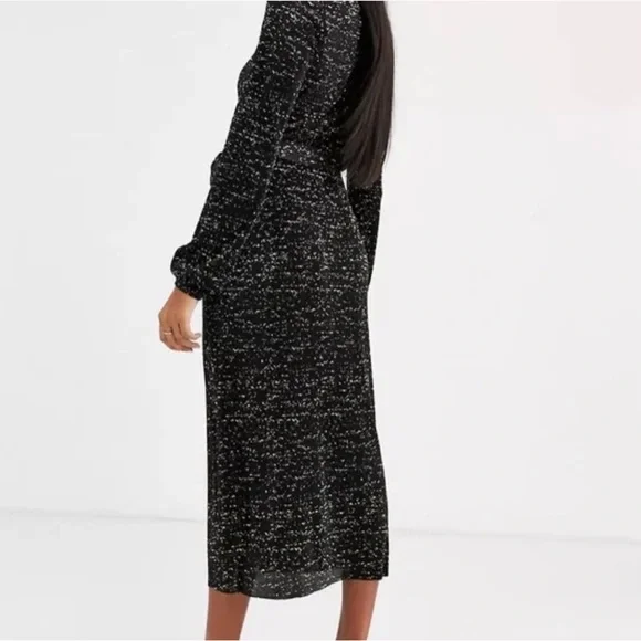 asos black gold dress ASOS Design - Long Sleeve Drape Mini Dress - Women - Viscose/Elastane - 0 US